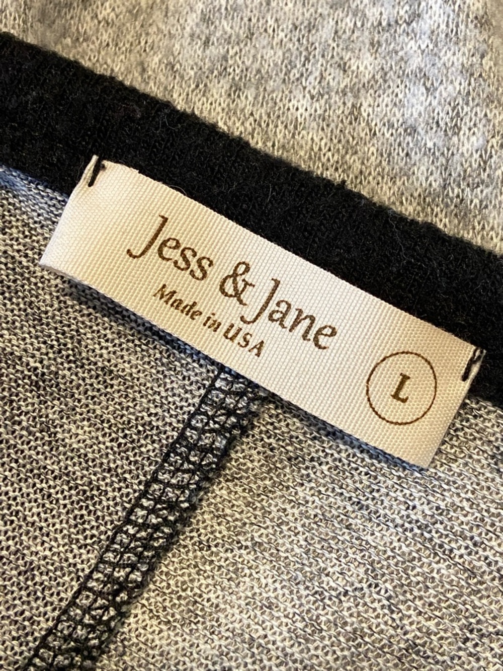 Jess & Jane tunic abstract design relaxed fit script motif Size Large - Picture 6 of 9